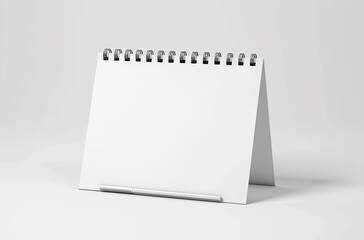 blank white desk calender 3d render mockup 