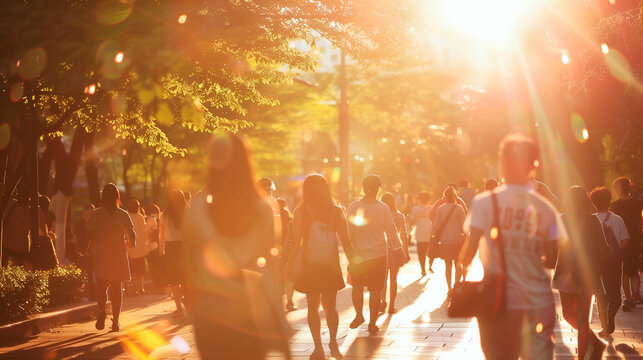 Summer heat in the city, heatwaves, hot summer day