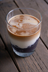 cold purple yam with espresso