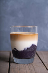 cold purple yam with espresso