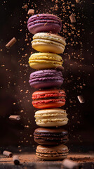 stack of colorful macaroons