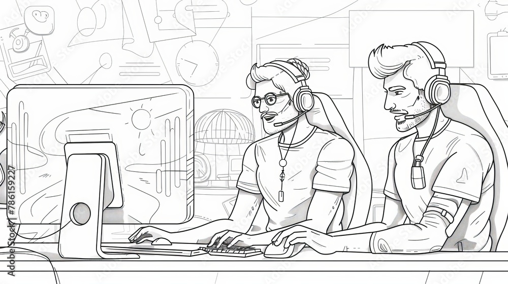 Poster call center helpdesks, online help desks, customer support. technical specialist solve client proble
