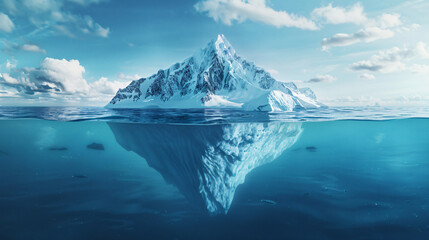 Antarctic sea iceberg floating for climate change  - Powered by Adobe