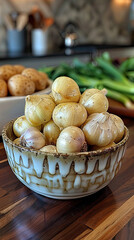 raw garlic in bowl 