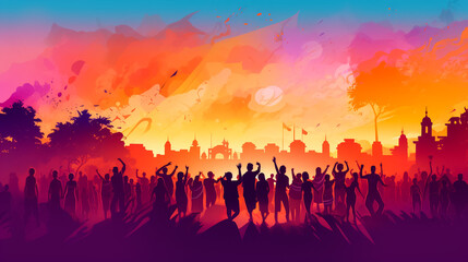Silhouette of a people. Vector work.

