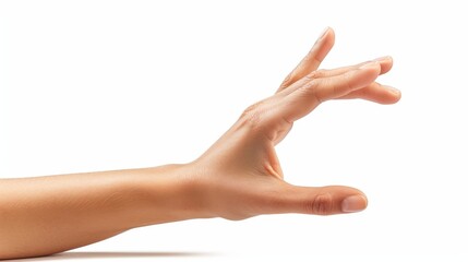 YOGIC hand gesture. White background with isolated adi mudra.