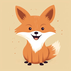 Obraz premium a aged fox cartoon, nursery wall print, europe kids story book art style сreated with Generative Ai 