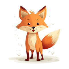 Obraz premium a aged fox cartoon, nursery wall print, europe kids story book art style сreated with Generative Ai 