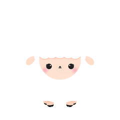 Cute White Sheep Cartoon illustration Kawaii Sheep Cartoon Farm Animal Cartoon Hen Animal Cartoon