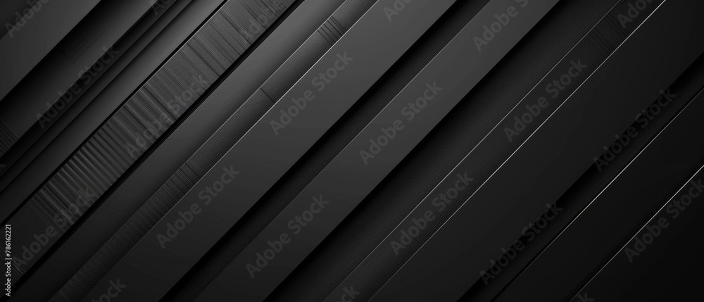 Poster abstract texture dark black anthracite gray grey background banner with 3d geometric striped stripes