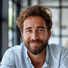 Close Up of Person With Beard
