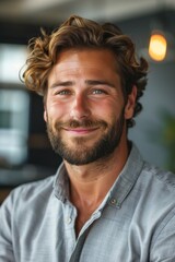 Obraz premium Close Up Portrait of Bearded Person