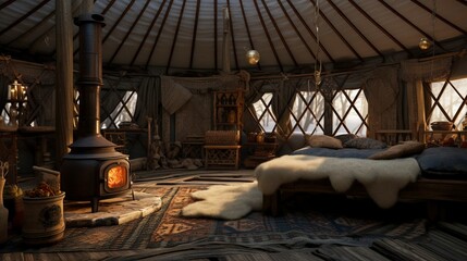 A photo of a Yurt with Minimal Aesthetics