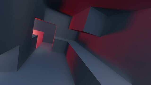 Cubic sunset in 4th Dimension pastel matte, seamless loop