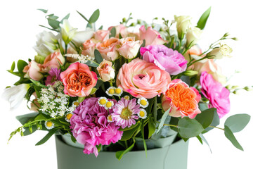 Bouquet of flowers in the box
.isolated on white background