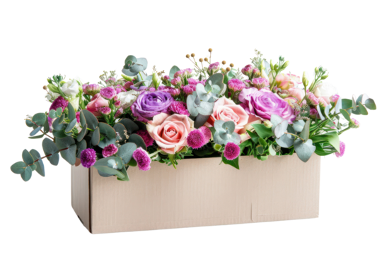 Bouquet of flowers in the box
.isolated on white background