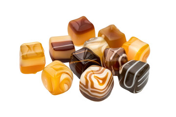 Caramel candies in chunks
.isolated on white background