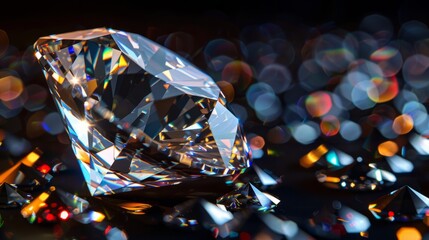 Shiny and Sparkly Diamond with Light Reflections - obrazy, fototapety, plakaty