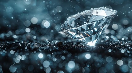 Shiny and Sparkly Diamond with Light Reflections - obrazy, fototapety, plakaty