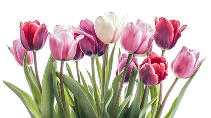 tulip bouquet isolated on white background