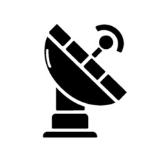 Satellite dish icon vector black color silhouette, white background (5)