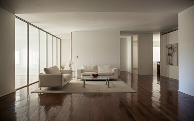 Naklejka na ściany i meble photo living room with copy space, minimalism