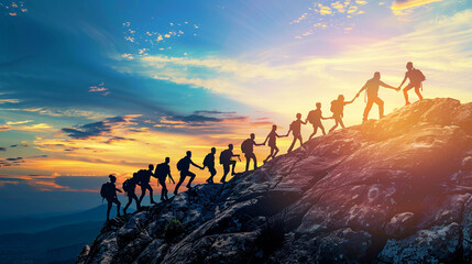 Teamwork depicted in a visually stunning backdrop, emphasizing the importance of working together,