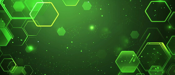 bstract bright green hexagon geometric shapes vector background. Modern simple geometric shapes texture template design.. Medical science futuristic technology.
