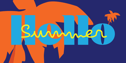 Hello Summer Sale specail lettering typography for season offer banners, social media, website banner, packaging box, vector design element for marketing posters and artworks