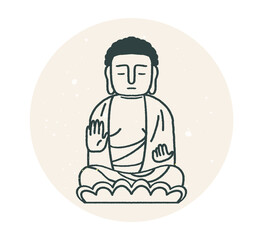 奈良県 大仏のイラスト