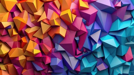 Backdrop with a variety of colorful polygonal shapes - obrazy, fototapety, plakaty