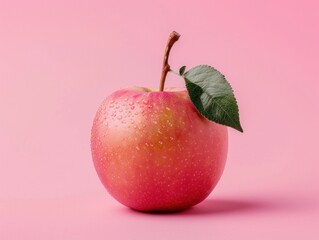 pink apple against pink background