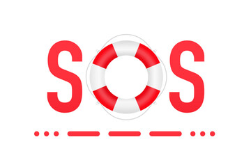 SOS. Request for help. International Morse code. SOS logo design on white background. Vector illustration © StudioGraphic