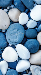 beautiful looking white and blue pebbles 