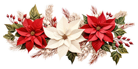 PNG  Christmas flower border christmas plant white background.