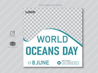 8th june - world ocean's day social media post