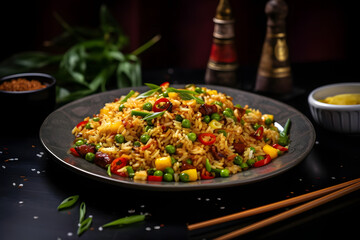 Fried Rice, Flavorful stir fried rice with vegetable and protein