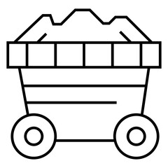 Wheelbarrow icon vector sign on white background.