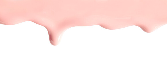 Light pink nail polish flowing on white background