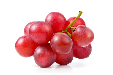 Red grape isolated on white background. Clipping path.
