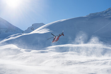 Mountain Rescue Helicopter in Switzerland