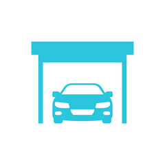 Car repair service front view icon. From blue icon set.