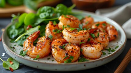 perfectly cooked shrimp with salt and pepper