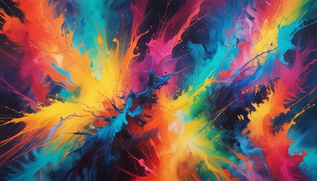 Abstract Multicolored Painting Wallpaper