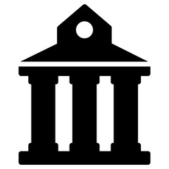 bank icon, simple vector design
