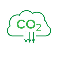 CO2 emissions icon. Ecology and environment symbol. Sign vector carbon dioxide pollution.