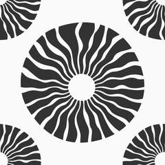 Flowers seamless pattern isolated on white background. Abstract round organic shapes seamless pattern. Vector black and white vector background. Flat design vector background. - 786188476