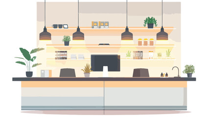 Modern minimalist reception room counter interior des
