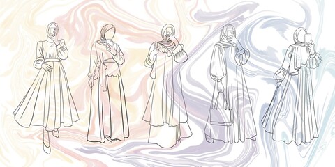 hand drawn illustration of a woman