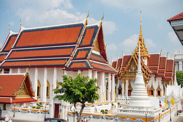 THAILAND BANGKOK THEWET WAT DEVARAJ KUNCHON - obrazy, fototapety, plakaty